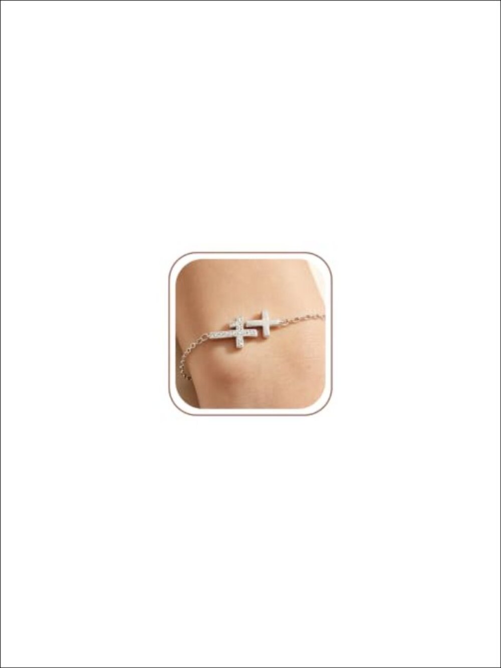 925 Sterling Silver Cross Bracelet for Women Adjustable Link Religious